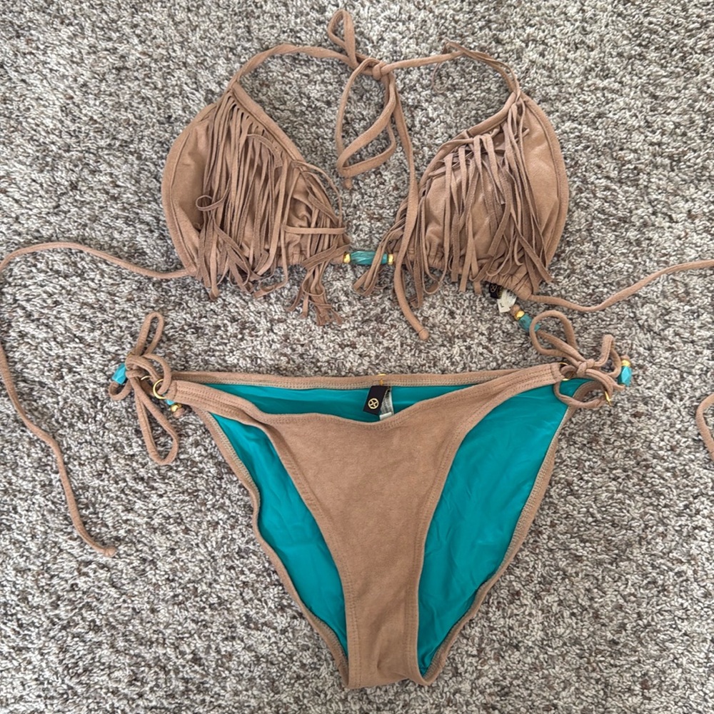 VIX Brown Suede Bikini